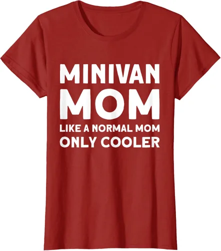 Vista 4 de Minivan Mom Like A Normal Mom Only Cooler Funny Family Car Camiseta, Negro