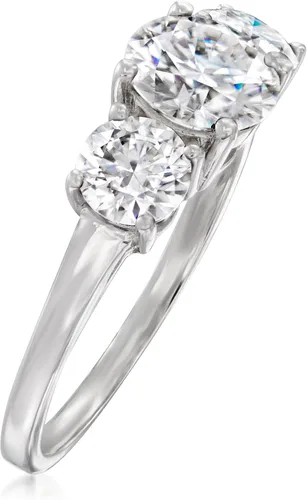 Vista 3 de Ross-Simons Anillo de 3 piedras de moissanita de 2,25 qt t t en plata de ley