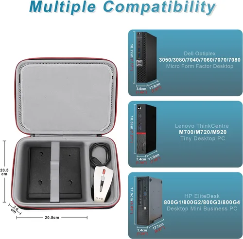 Vista 3 de RLSOCO Funda para HP ProDesk 400/800/600 Mini PC de sobremesa y Lenovo ThinkCentre M700/M720/M93P Tiny Desktop PC y Dell Optiplex
