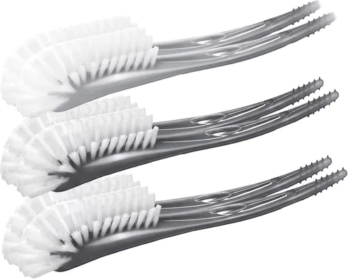 Vista 10 de Philips AVENT Cepillo para biberón y tetina de bebé, gris, SCF145/18 Cabezal de cepillo curvo, punta de pezón moldeada, fácil de limpiar con un solo