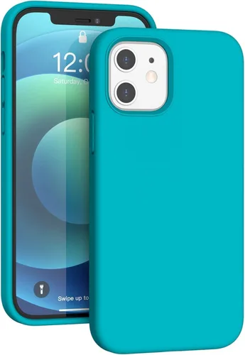 Vista 135 de Funda de silicona líquida compatible con iPhone 12 Pro Max 6.7 pulgadas, funda de gel de protección completa con forro de microfibra, funda