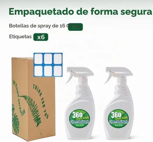 Vista 8 de T4U Botellas pulverizadoras para limpieza de 16 onzas, paquete de 2