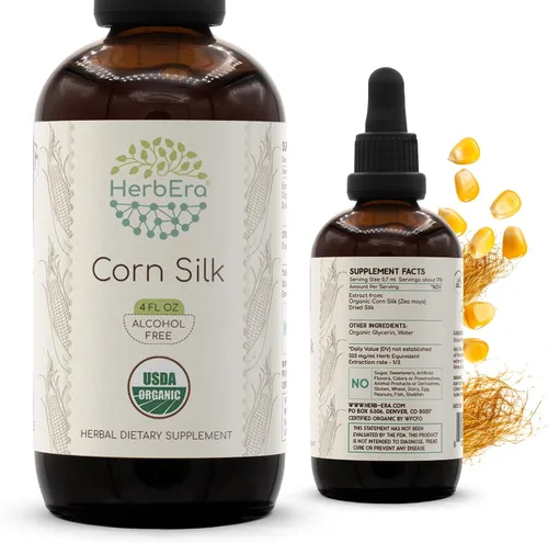 Vista 9 de Corn Silk B60 USDA - Tintura orgánica Extracto sin alcohol, gotas de hierbas de alta potencia Seda de maíz orgánica certificada (Zea Mays) Seda