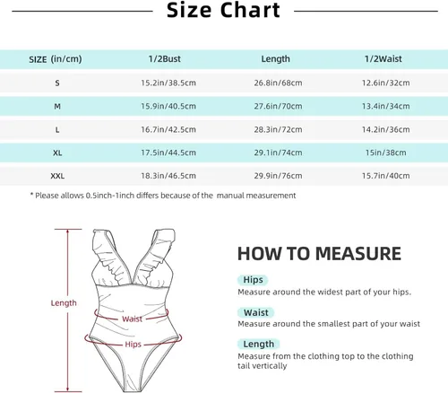 Vista 7 de Women's deep V-Neck Swimsuit, Ruffle Piece Swimsuit, Ruched Tummy Swimsuit