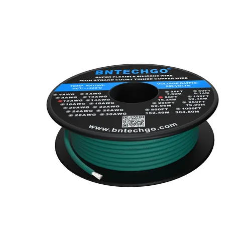 Vista 29 de BNTECHGO Carrete de alambre de silicona calibre 12, 50 pies, color marrón, flexible, 12 AWG, alambre de cobre estañado trenzado