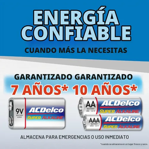 Vista 4 de Powermax ACDelco 84 pilas alcalinas, 40 AA, 36 triples AAA, 8 unidades de 9 voltios, paquete combinado de baterías para el hogar y la oficina