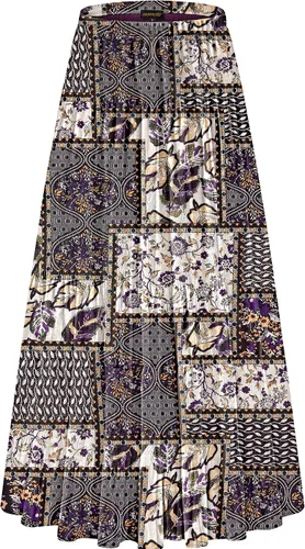 Vista 57 de NASHALYLY - Faldas largas de gasa, acampanadas, plisadas, con cintura alta y elástica para mujer Albaricoque Rosa Floral