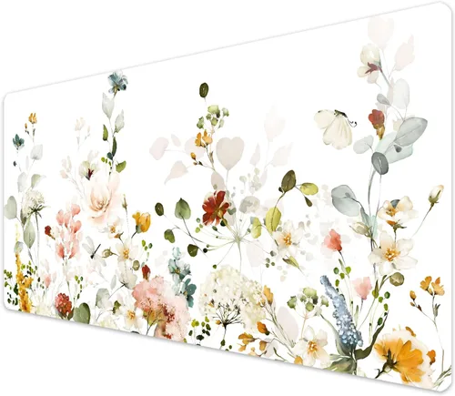 Vista 17 de French KOKO Alfombrilla de escritorio grande para mouse de 15 x 30 pulgadas, protector de escritorio floral extendido para teclado y mouse Llámame