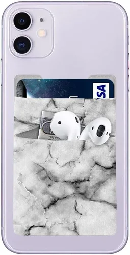 Vista 9 de FINCIBO Cartera universal autoadhesiva de licra de microfibra para todos los teléfonos móviles inteligentes, libro de composición negro, Libro