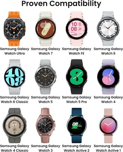 Vista 2 de Cargador de reloj para Samsung Galaxy Watch 8/8 Classic, 7/6/Ultra, 5/5 Pro/4/4/6 Classic/3/Active 2/Active 1, adaptador y cable de carga rápida
