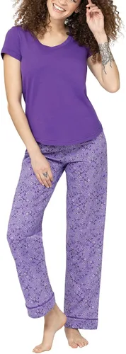 Vista 20 de PajamaGram Pijamas para mujer - Conjuntos de pijamas para mujer, estilo túnica Aguamarina