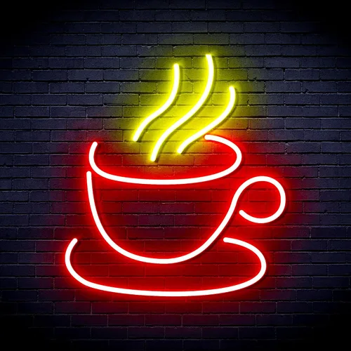 Vista 32 de AdvPro Señal de neón LED de silicona de la flexión del té o del café - azul - st16s33-fnu0410-b