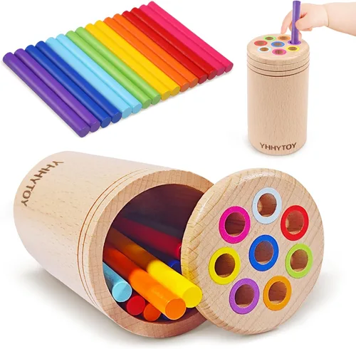 Vista 7 de Juguetes Montessori para niños de 2, 3, 4 años, juego de pesca magnética de doble juego para niños de 18 meses, juguete preescolar de clasificación