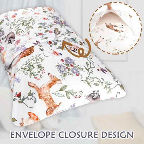 Vista 5 de Paquete de 2 fundas de almohada para niños pequeños, 13 x 18 pulgadas, funda de almohada de viaje para niños con cierre de sobre, fundas de almohada