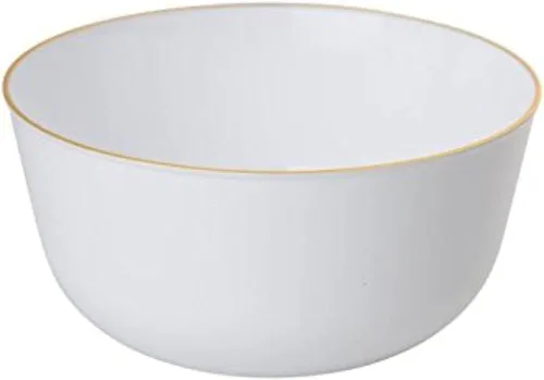 Vista 10 de Trendables™ Platos de plástico desechables de alta calidad de 8 pulgadas, platos de plástico de grado alimenticio para ensaladas/postres - Diseño