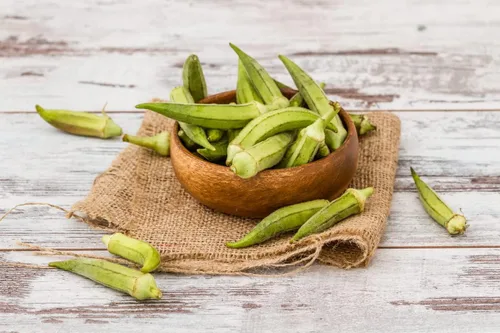 Vista 4 de Semillas Verde Okra Bamia (Dedo de Señora) Vegetales sin OMG para plantar