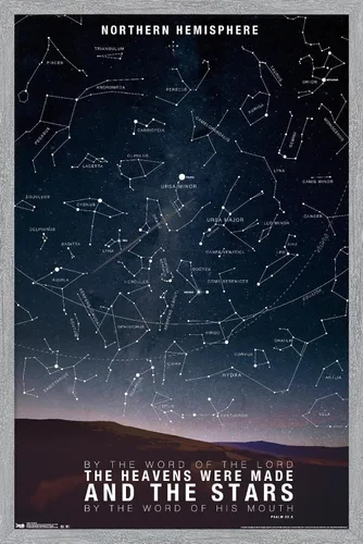 Vista 17 de Póster de pared de The Stars, 22.4 pulgadas de largo x 14.7 pulgadas de ancho, versión enmarcada de madera de granero