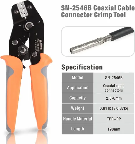 Vista 2 de iCrimp IWISS Herramientas de prensado de conectores solares PV para cable de panel solar PV AWG14-10 (2,5/4/6 mm²) con matriz EDM de alambre