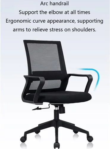 Vista 5 de Silla de oficina en casa, silla de escritorio con respaldo alto con soporte lumbar ajustable, silla de computadora con cojín suave, silla giratoria