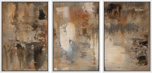 Vista 116 de SIGNWIN Lienzo enmarcado para pared, juego de arte abstracto de serenidad costera, ilustraciones abstractas junto al mar, arte moderno, decorativo