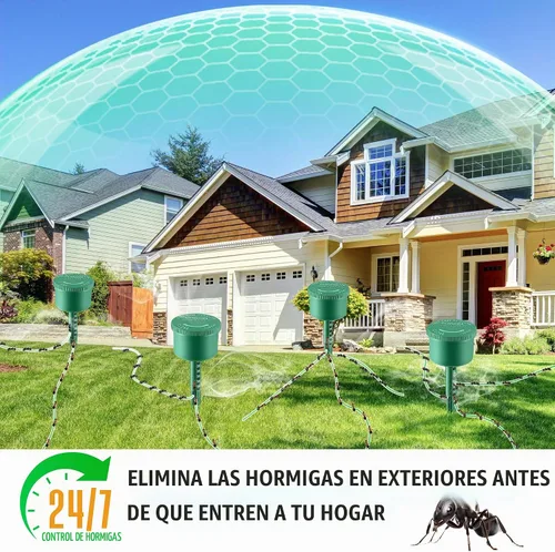 Vista 6 de Qualirey Paquete de 2 estaciones de cebo para hormigas reutilizables (cebos no incluidos), mata hormigas multisuperficie para el hogar, control