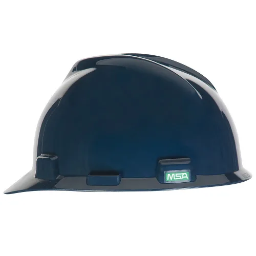 Vista 32 de MSA 495851 V-Gard - Casco de seguridad, con suspensión de trinquete Fas-Trac III, carcasa de polietileno, protección anti-impacto superior, correas