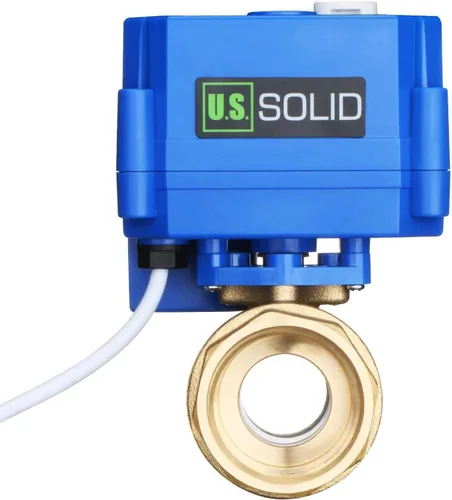 Vista 16 de Válvula de bola motorizada de 1/2 pulgada U.S. Solid Brass 9-24V AC/DC de 3 cables con cierre automático de puerto completo con anulación manual