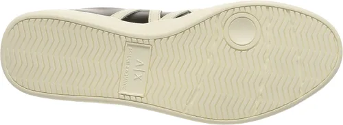 Vista 4 de AX ARMANI EXCHANGE Zapatos deportivos de cuero con logotipo para hombre, Blanco
