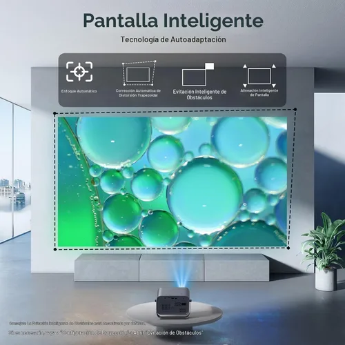 Vista 7 de 【Enfoque automático/Keystone】Proyector 4K con WiFi y Bluetooth, proyector de película giratorio de 360°, proyector portátil con 200 ANSI, proyector
