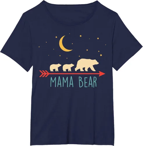 Vista 13 de Camiseta de mamá oso con 2 cachorros de dos veces Blessed Mama Bear, Negro, S