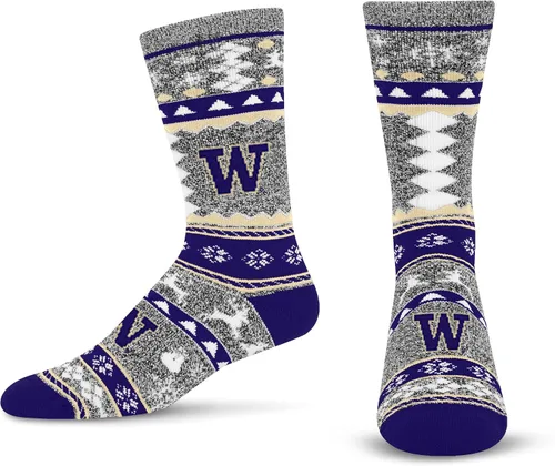 Vista 17 de For Bare Feet Ugly Holiday Sweater Crew Sock NCAA