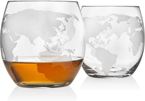 Vista 5 de Godinger Juego de decantador de whisky con 2 vasos de whisky World - para licor, whisky, bourbon, vodka - 28.7 fl oz