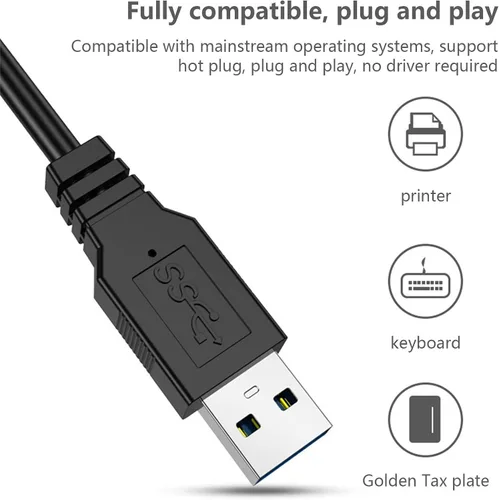 Vista 3 de Hub USB multiUSB Splitter USB 3.0 Puerto extensor Hub con 4 puertos, cable de extensión USB Super Speed HUB Splitter Expansión para mouse Flash