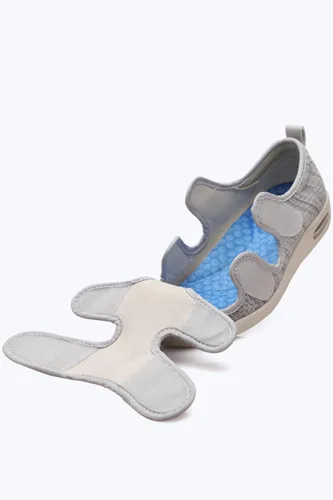 Vista 5 de Zapatos para diabéticos para mujer, zapatos casuales ajustables para caminar, zapatos anchos para ancianos, pies hinchados, antideslizantes, cojín