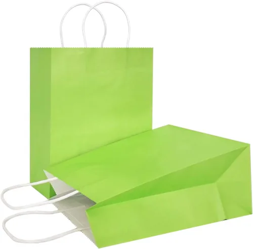 Vista 9 de AZOWA Bolsas de regalo de color azul claro, mini bolsas de papel kraft con asas para recuerdos de fiesta (4 x 2.4 x 6 pulgadas, azul, 12 unidades)