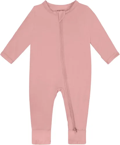 Vista 10 de GUISBY Mamelucos sin pies para bebé, pijamas de rayón con cremallera de 2 vías con pijama de manga larga Rosa claro