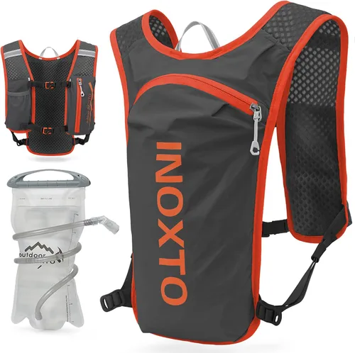 Vista 12 de INOXTO Running Hydration Vest Backpack,Lightweight Insulated Pack with 1.5L Water Bladder Bag Daypack for Hiking Trail Running Cycling Race Marathon