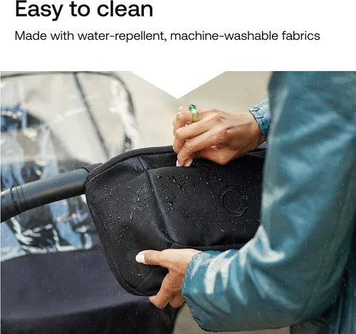 Vista 3 de Bugaboo Bolsa organizadora para cochecito, bolsa de pañales compacta con múltiples bolsillos y soporte aislado para botellas, compatible universal