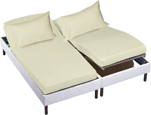 Vista 10 de Cottingon Juego de sábanas cortas de 4 piezas para caravana tamaño Queen, 100% algodón egipcio de fibra extra larga premium, juego de sábanas suaves