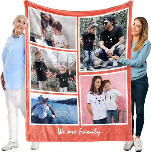 Vista 10 de Novgarden Manta personalizada con foto/texto, manta de franela personalizada con imagen, regalos divertidos para mamá de hijas, regalos de amistad