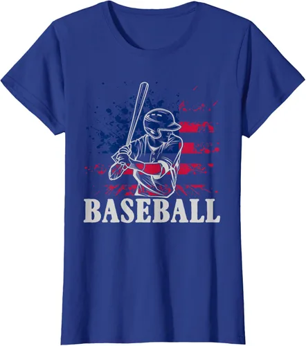 Vista 54 de Camiseta de béisbol deportiva estadounidense con bandera estadounidense, Negro, S