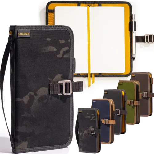 Vista 29 de LOCHBY® Carpeta Field A5 Cubierta de carpeta de 6 anillas Lona encerada resistente al agua Diseño plano Sistema A5 apto para recargar