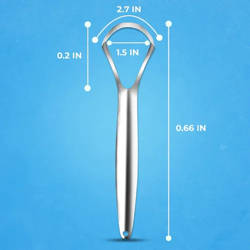 Vista 3 de HOKIN Raspador de lengua para adultos con estuche de viaje (paquete de 1 unidad de cuidado bucal) – Limpiador de lengua en forma de cuchara 100%