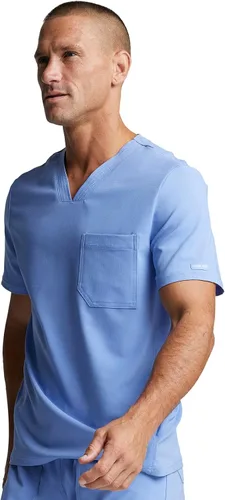 Vista 4 de Cherokee Camiseta quirúrgica con cuello en V para hombre ciel