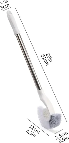 Vista 2 de Escobilla de inodoro, cepillo de inodoro con gancho, juego de cepillos de inodoro resistente para almacenamiento de baño, limpieza profunda, cepillo