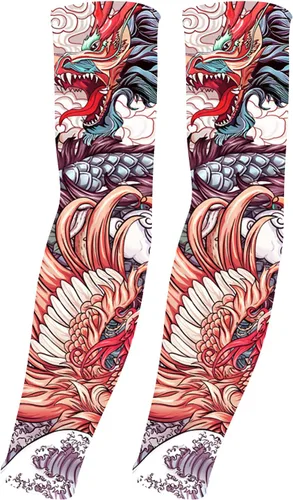 Vista 13 de Mangas de protección solar UV para hombres y mujeres, manga de enfriamiento de compresión deportiva UPF 50+, regalo único de manga de tatuaje