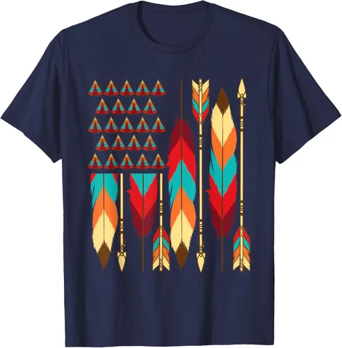 Vista 73 de Native American Bandera - Camiseta de veteranos indígenas del Mes del Orgullo, Negro, S