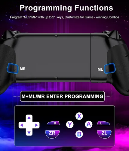 Vista 4 de Anti-Drift & Fast-ConnectWireless Gaming Controller for iPhoneAndroid, Hall Joystick&Trigger Bluetooth Phone Controller, Handheld Game Console