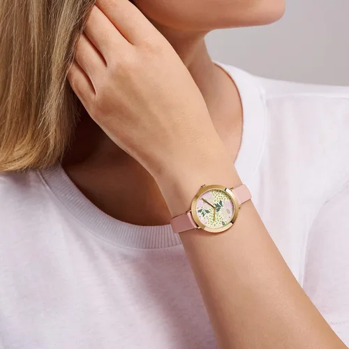 Vista 4 de Ted Baker Reloj de mujer con correa de cuero rosa (Modelo BKPAMS3049I), Rosado, Contemporáneo