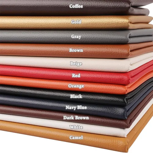 Vista 5 de Tela de Tapicería de Vinilo de Cuero Sintético por Yarda 55" de Ancho Material de Cuero Sintético Suave en Láminas para Muebles Marino Manualidades